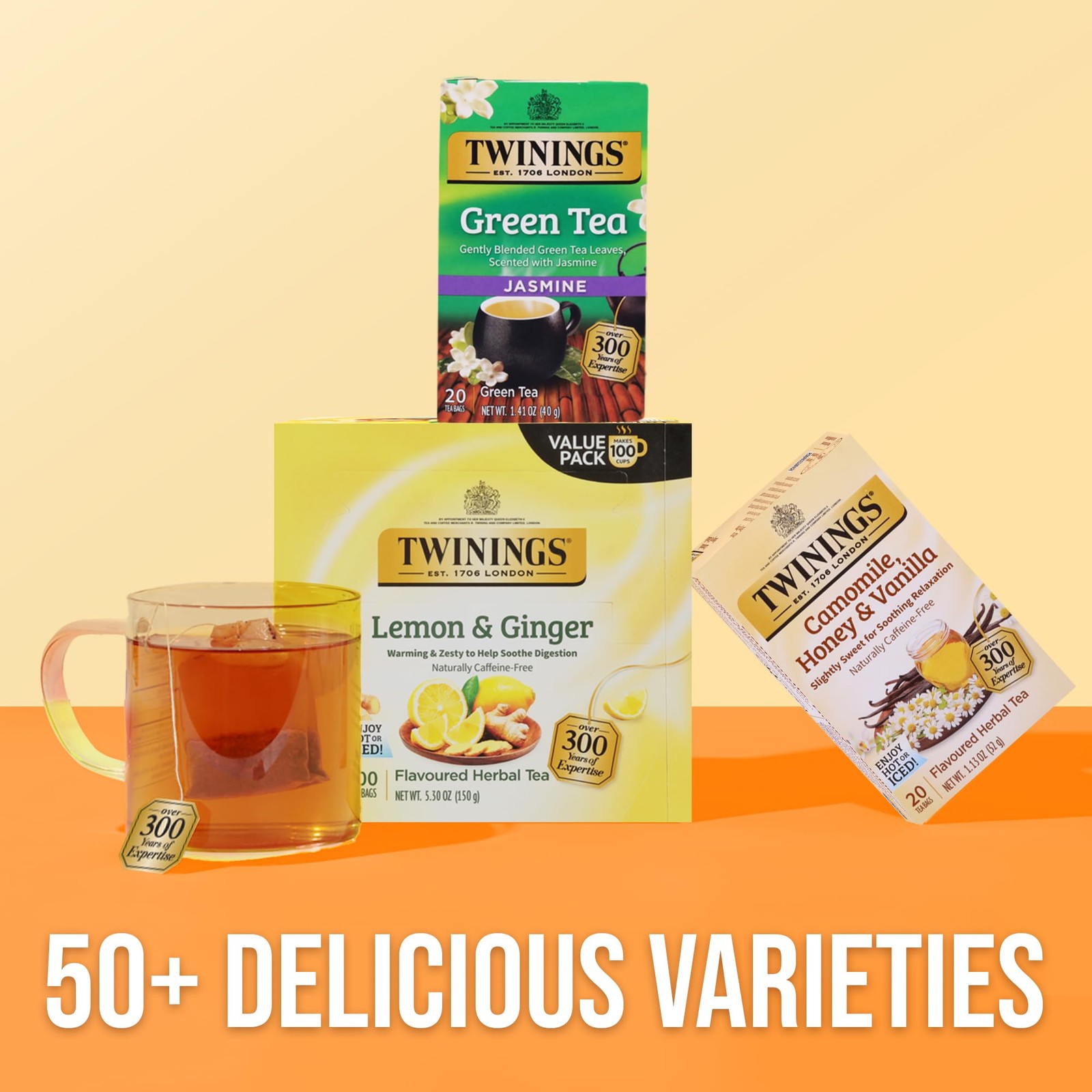 Twinings Camomile, Honey & Vanilla Herbal Tea 20 Count (Pack of 1), No Color