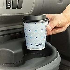 Disposable Hot Cups with Lids, Insulated Paper Coffee Cups for Tea, Cocoa and