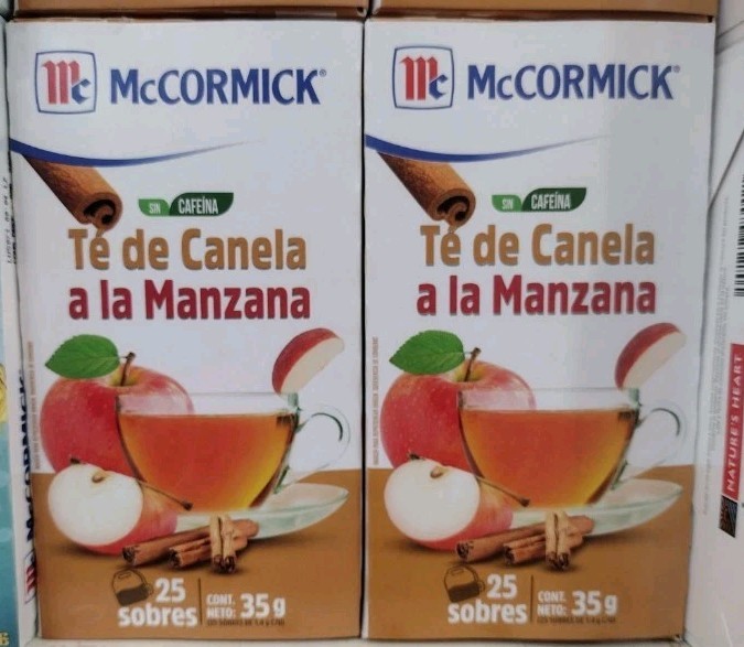 2X McCORMICK CINNAMON APPLE TEA ( TE CANELA Y MANZANA ) 2 BOXES 25 TEA BAGS EACH