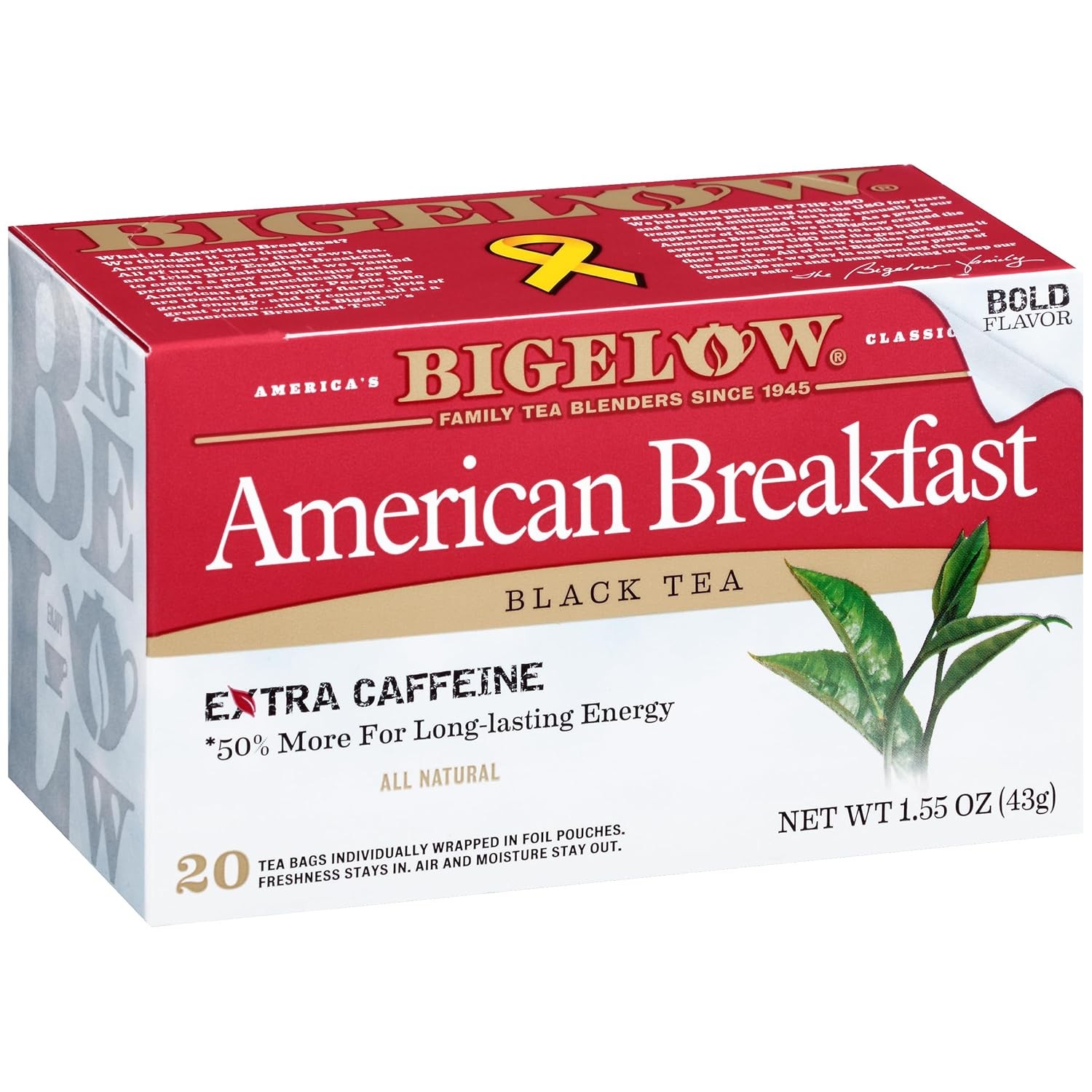 Bigelow American Breakfast Black Tea Bags, 20 Count Box 20 (Pack of 6)