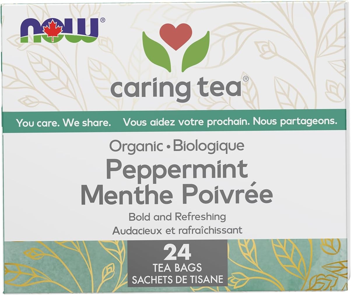 NOW Organic Peppermint Tea 24 Tea Bags – Organic and Non-GMO