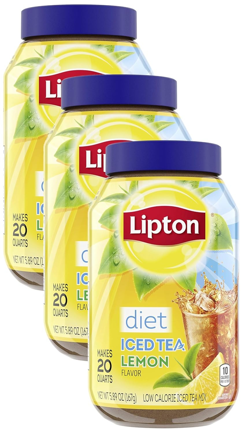 Diet Lemon Iced Tea Mix, 2 Pack – 20 Quarts Total, Zero Sugar, Caffeinated