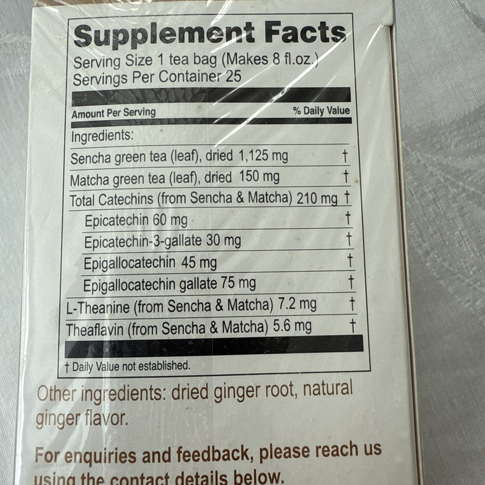 HYLEYS Pure MATCHA & SENCHA Turmeric flavor SUPPLEMENT TEA 25 Tea Bags