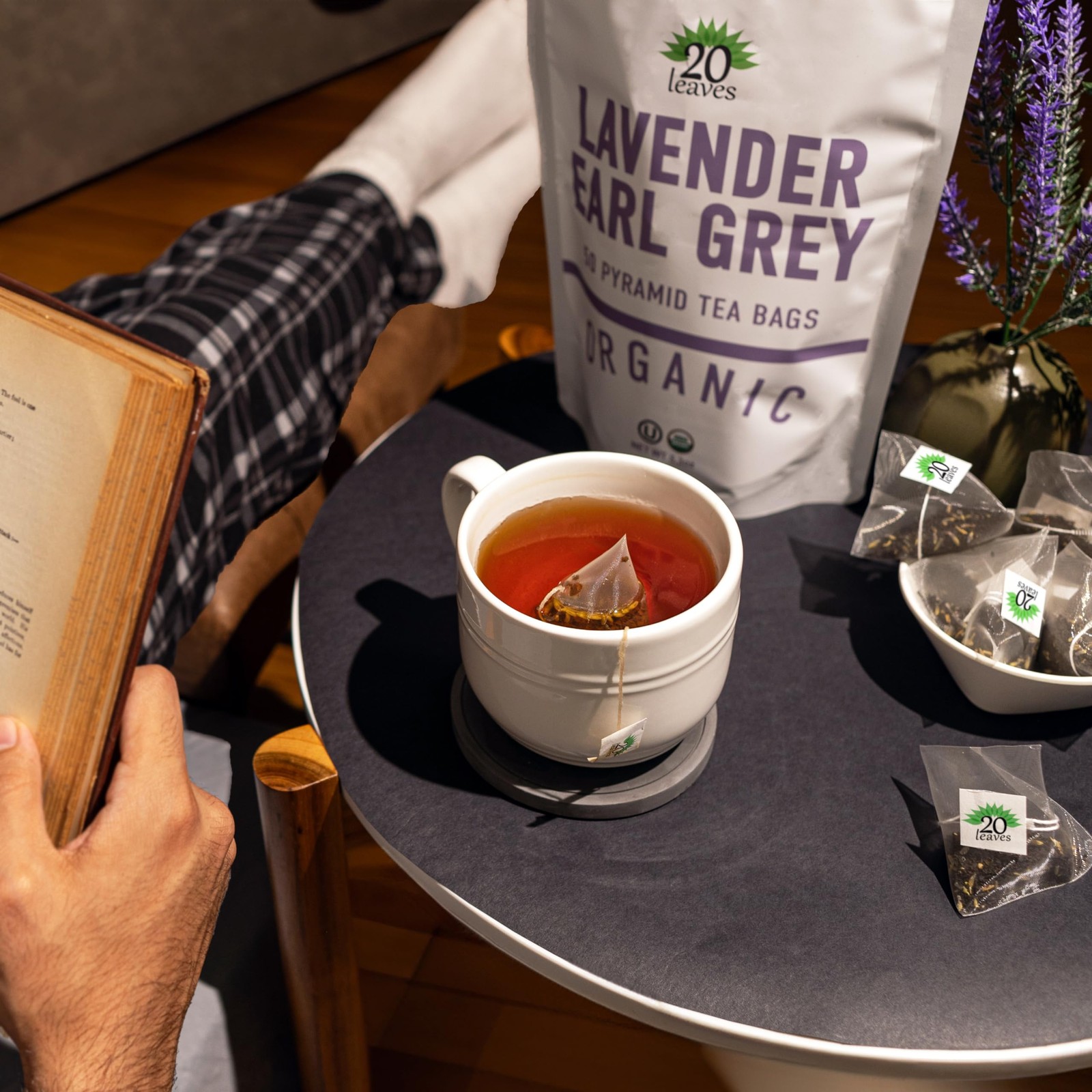 Lavender Earl Grey Black Tea – 100 Certified Organic – 50 Pyramid Tea Bags Sa…