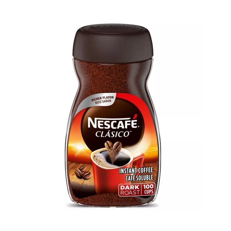 2x Nestle Nescafe Clasico Dark Roast Instant Coffee Beverage Drink Bulk New 7oz