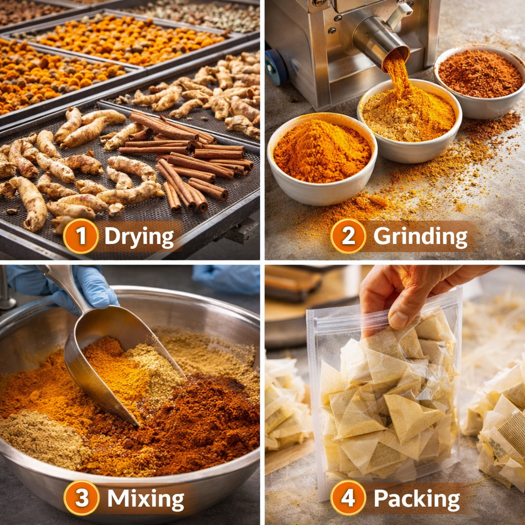 120 Premium Turmeric Ginger Cinnamon Tea Bags, 100% Natural &No Additive Support