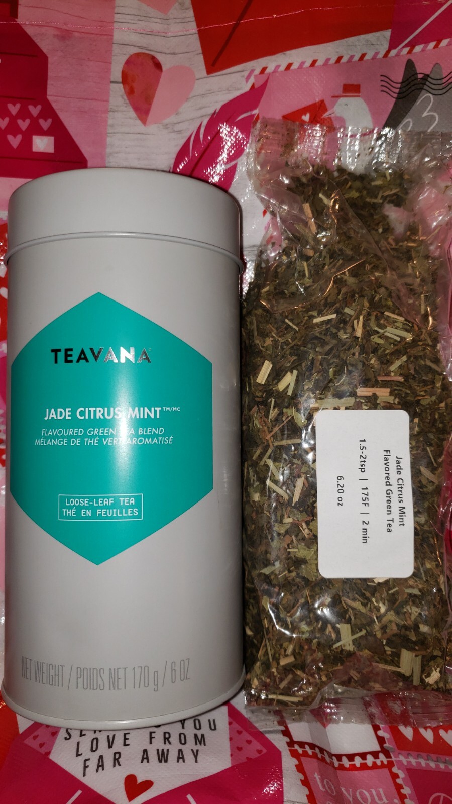 NEW! TEAVANA JADE CITRUS MINT 6 OZ FACTORY SEALED TEA BAG & TIN! MEDICINE BALL