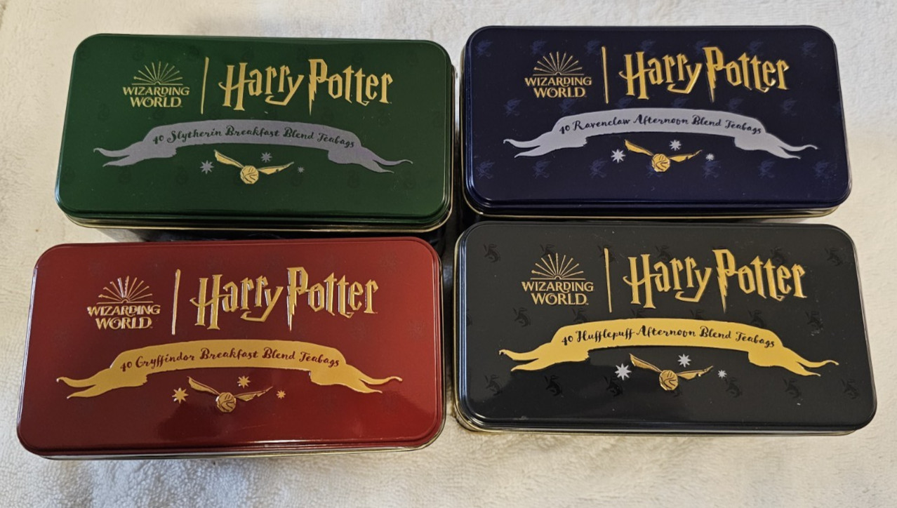 Harry Potter Tins of 40 Breakfast Blend Teabags Each-Full SET NEW Sealed