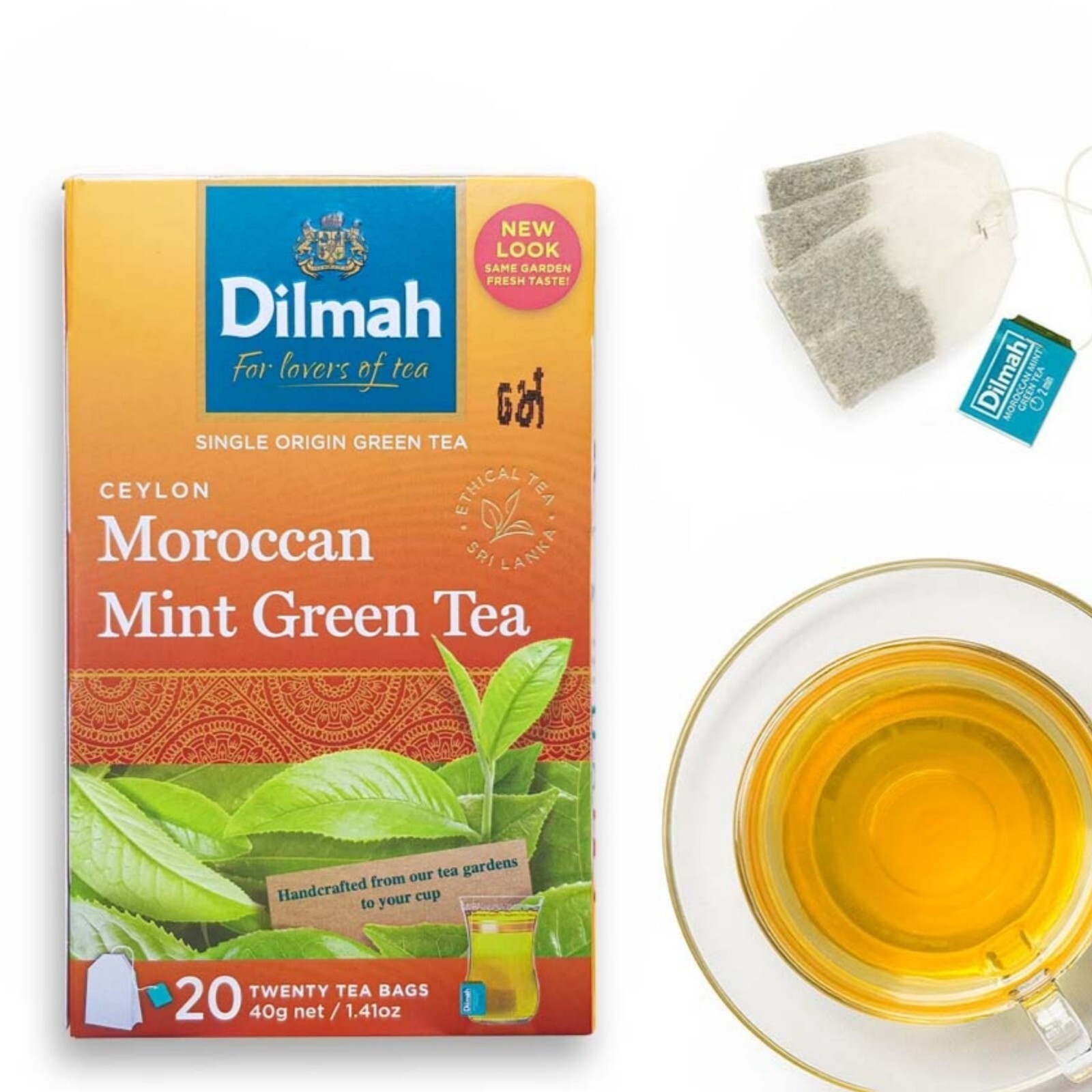 Dilmah Moroccan Mint Green Tea 100 Bags (5x 20) Pure Ceylon Single Origin Bulk