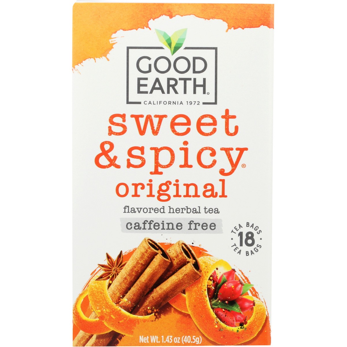 Good Earth Sweet & Spicy Original Herbal Tea Caffeine Free 18 Bags Bag 3 Pack