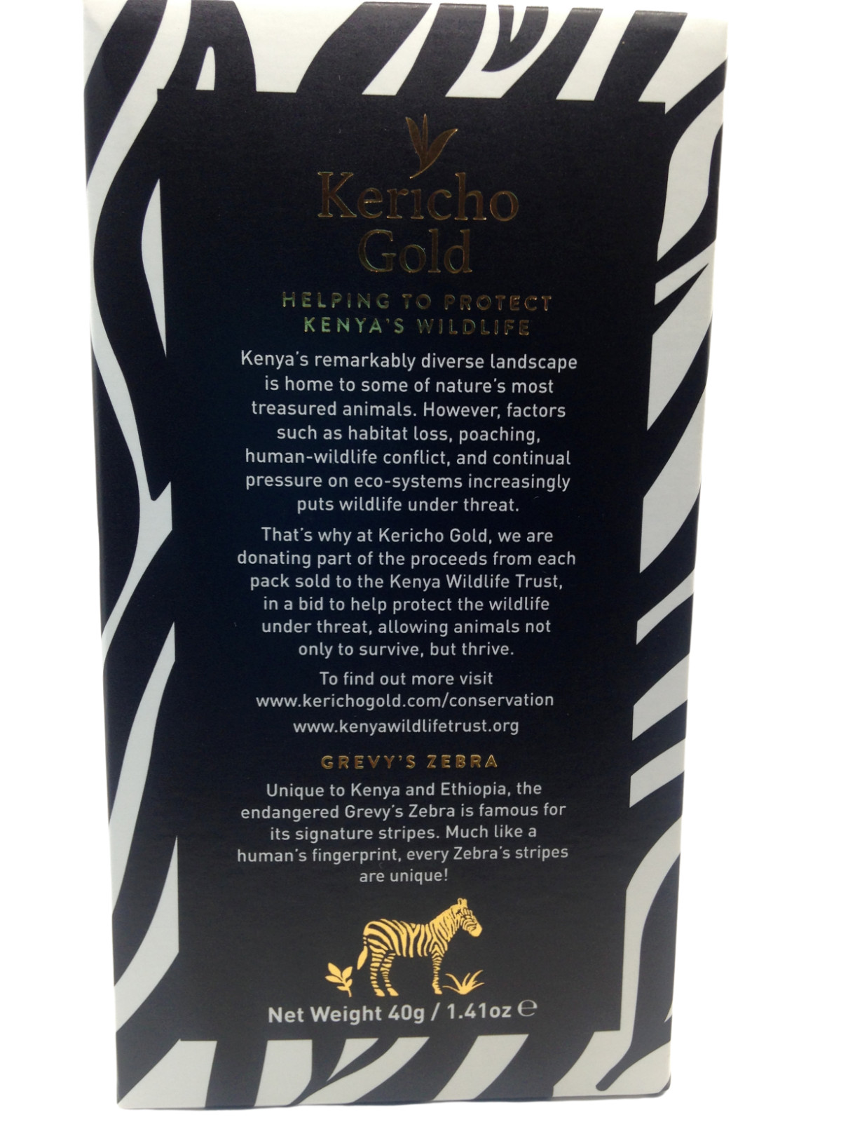 Kericho Gold Premium Black Pure Kenya Tea Bags 20 Enveloped KWT Conservation