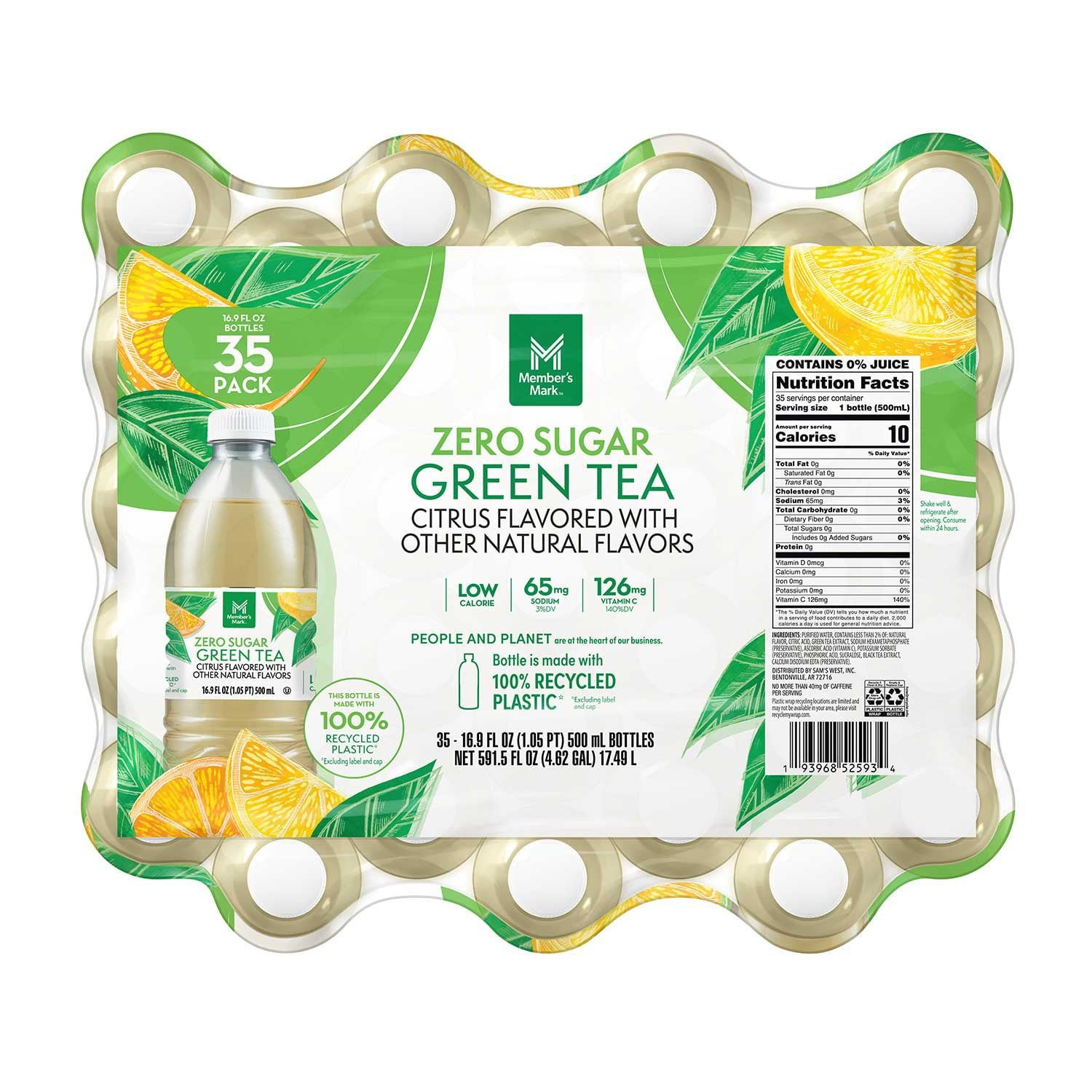 Member’s Mark Zero Sugar Green Tea 16.9 fl oz 35 Pack FREE SHIPPING!!!!