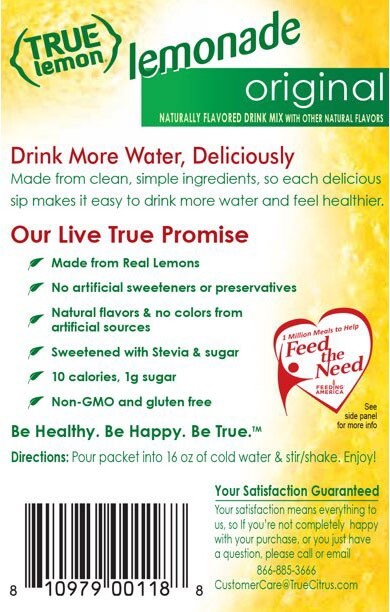 True Lemon Original Lemonade Flavor Packets – 10 Packets – Net Wt. 1.06 oz