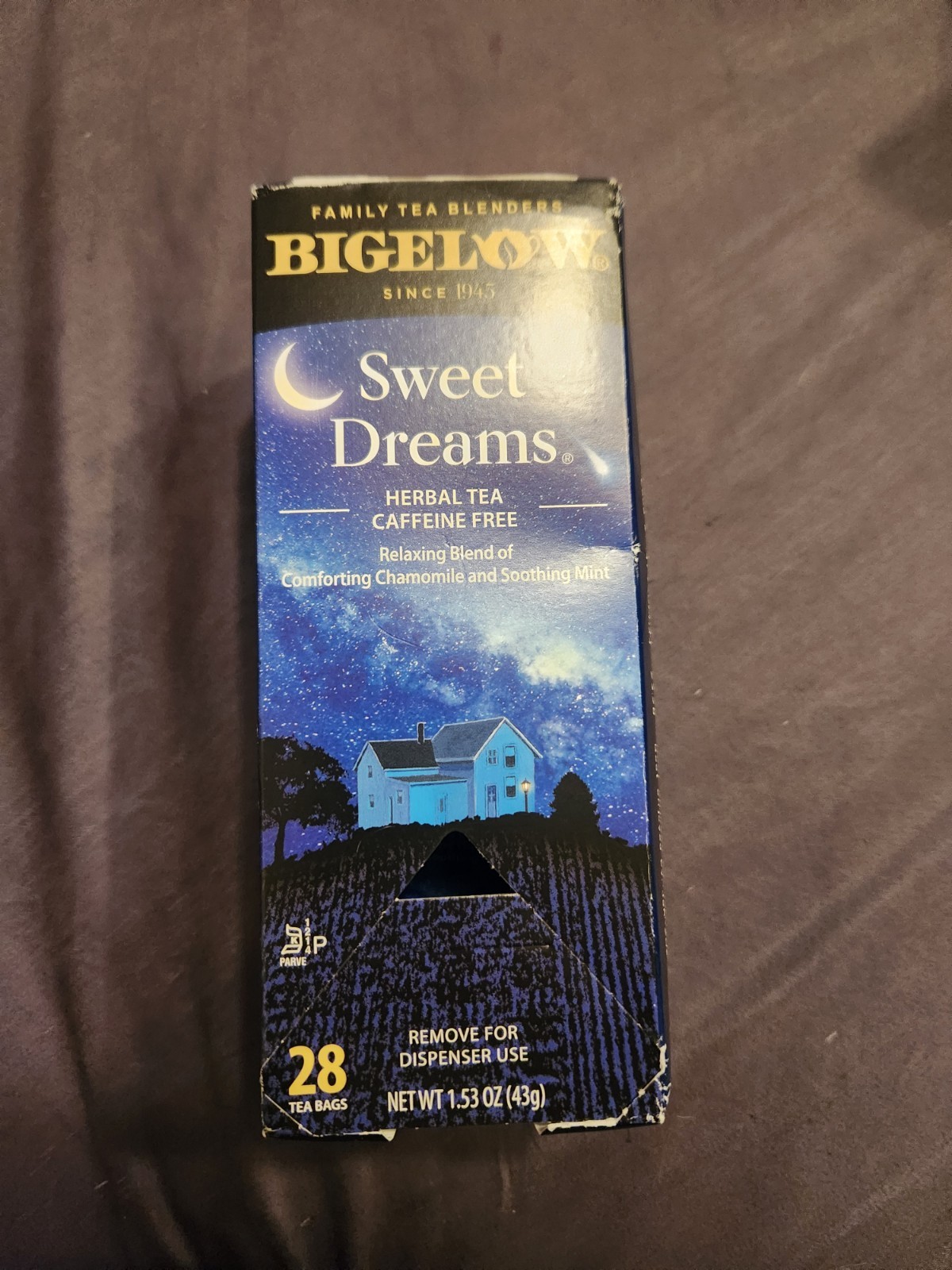 Bigelow Herbal Tea Sweet Dreams Chamomile Mint 28 Count Individually Wrapped