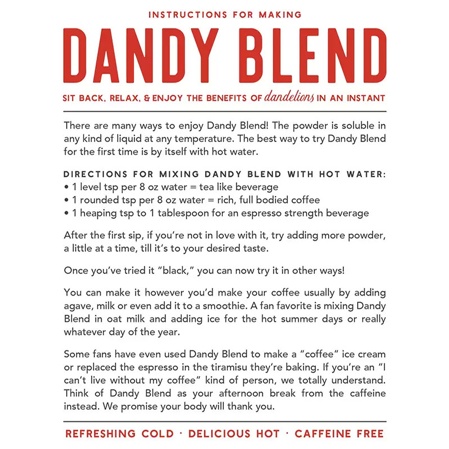 Dandy Blend Instant Herbal Beverage with Dandelion Organic 3.53 Ounces