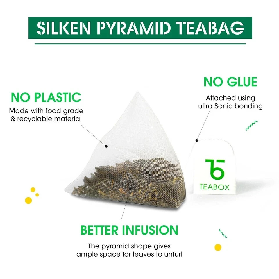 Teabox Green Tea Sampler Bags 100pcs (10pcs X 10 flavors) | 100% Natural