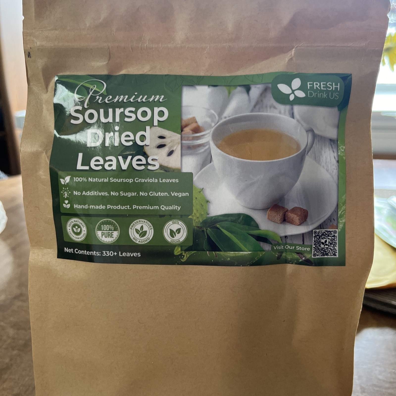 FreshDrinkUS, 330+ Premium Soursop Dried Leafs tea leaves