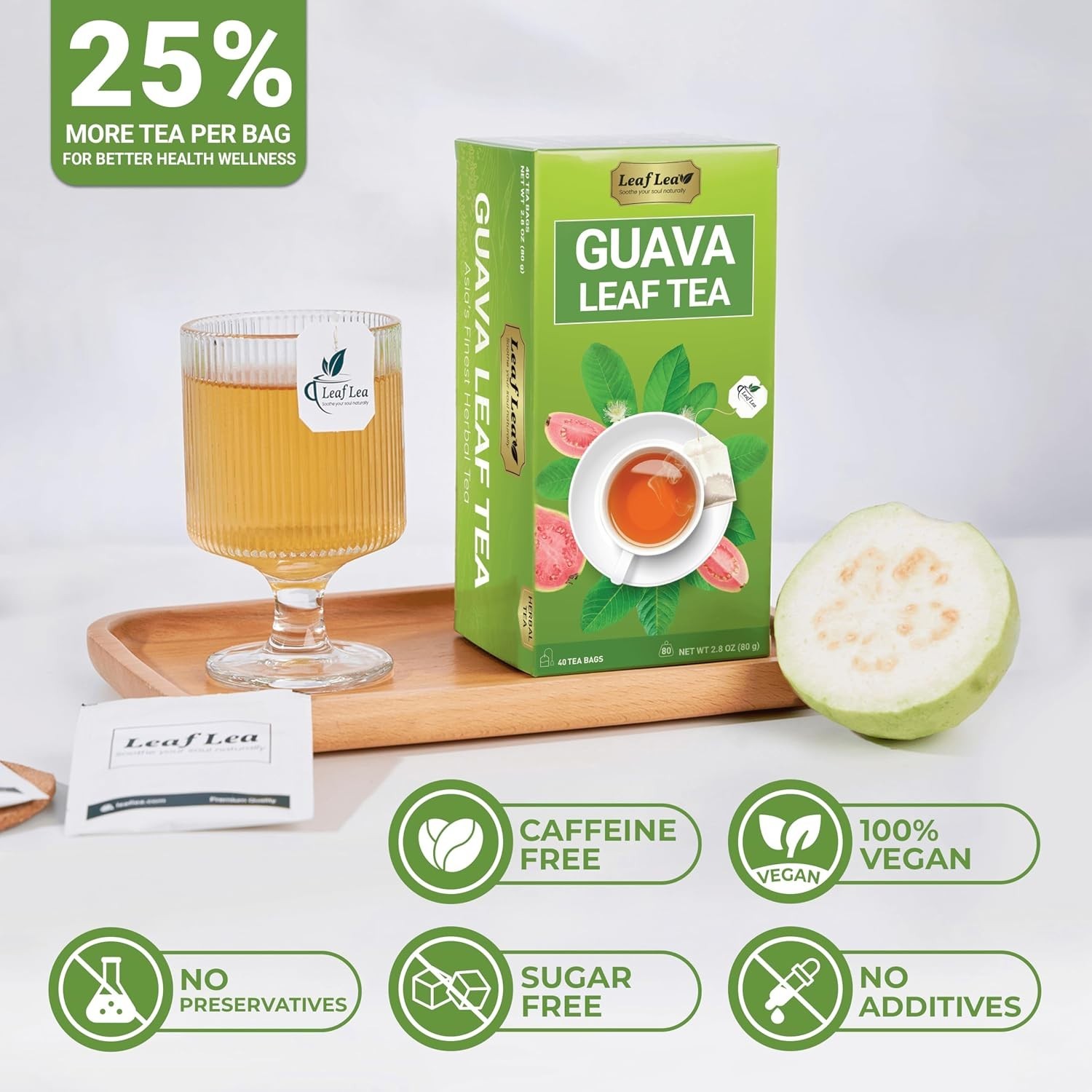 Delicate Guava Leaf Tea, 40 Bags – Clean Taste & Health Benefits in Every Sip