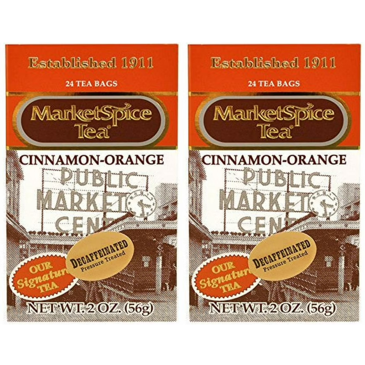 MARKETSPICE DECAFFEINATED CINNAMON-ORANGE TEA – 2 PACK