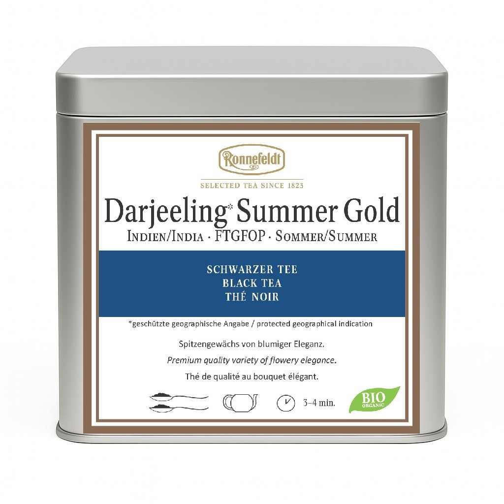Ronnefeldt Loose Leaf Black Tea – Darjeeling Summer Gold (Organic) – 250 g + Tin