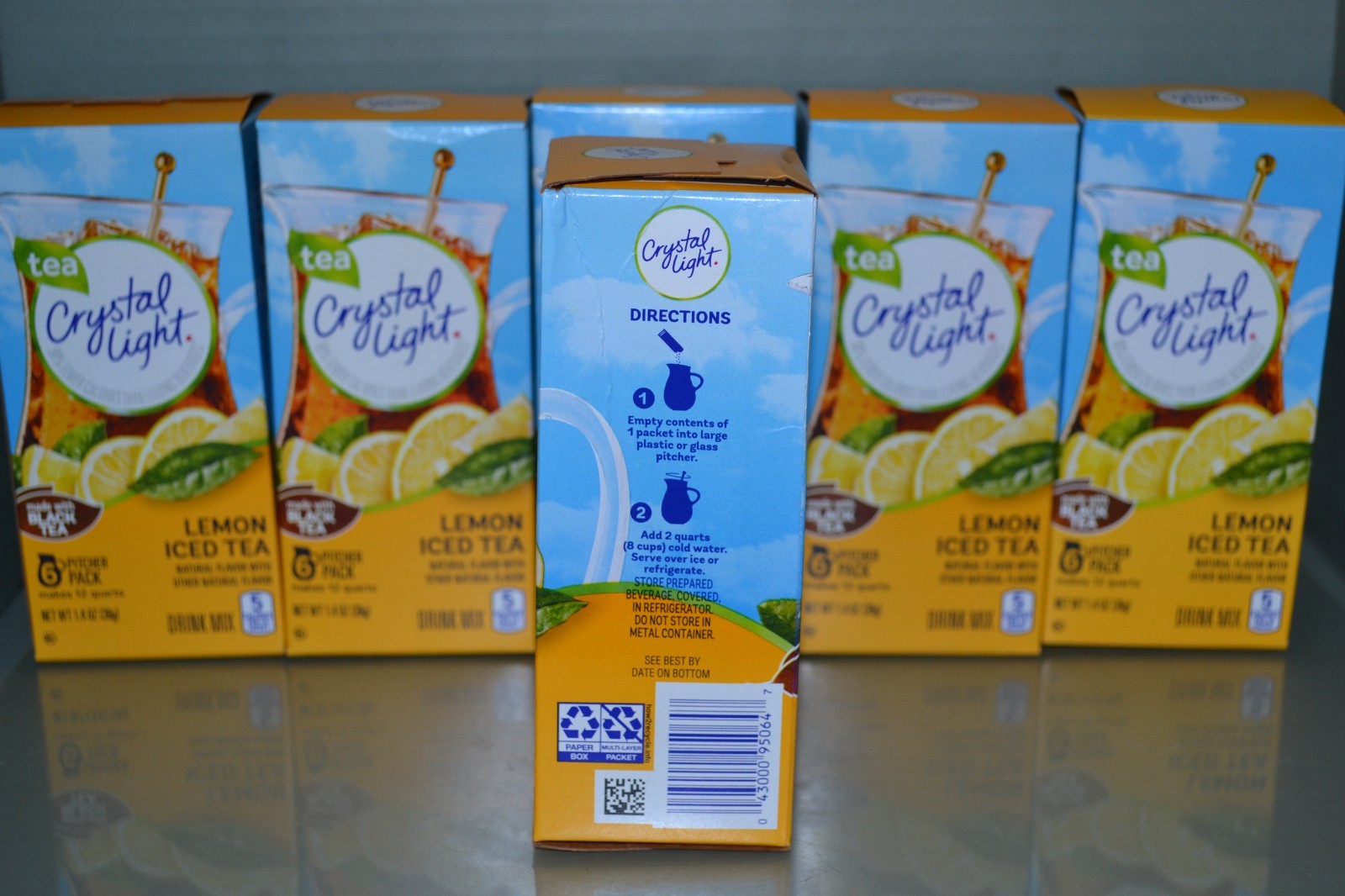 (6) Crystal Light Lemon Iced Tea Drink Mix, 6 – 12-Quart Packets Each, BB 04/27