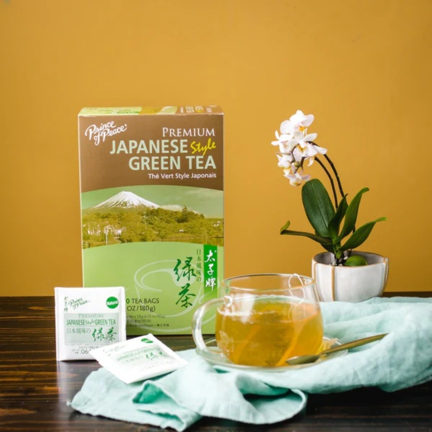 Premium Japanese Style Green Tea, 100 Tea Bags Each Box -Prince of Peace