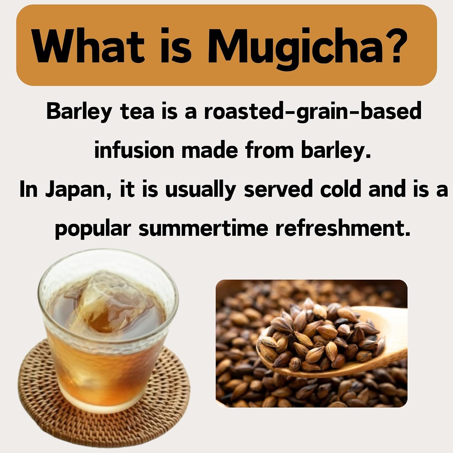 Mugi-cha Barley Tea 32 Tea Bags Caffeine Japanese Origin Individually Wrapped