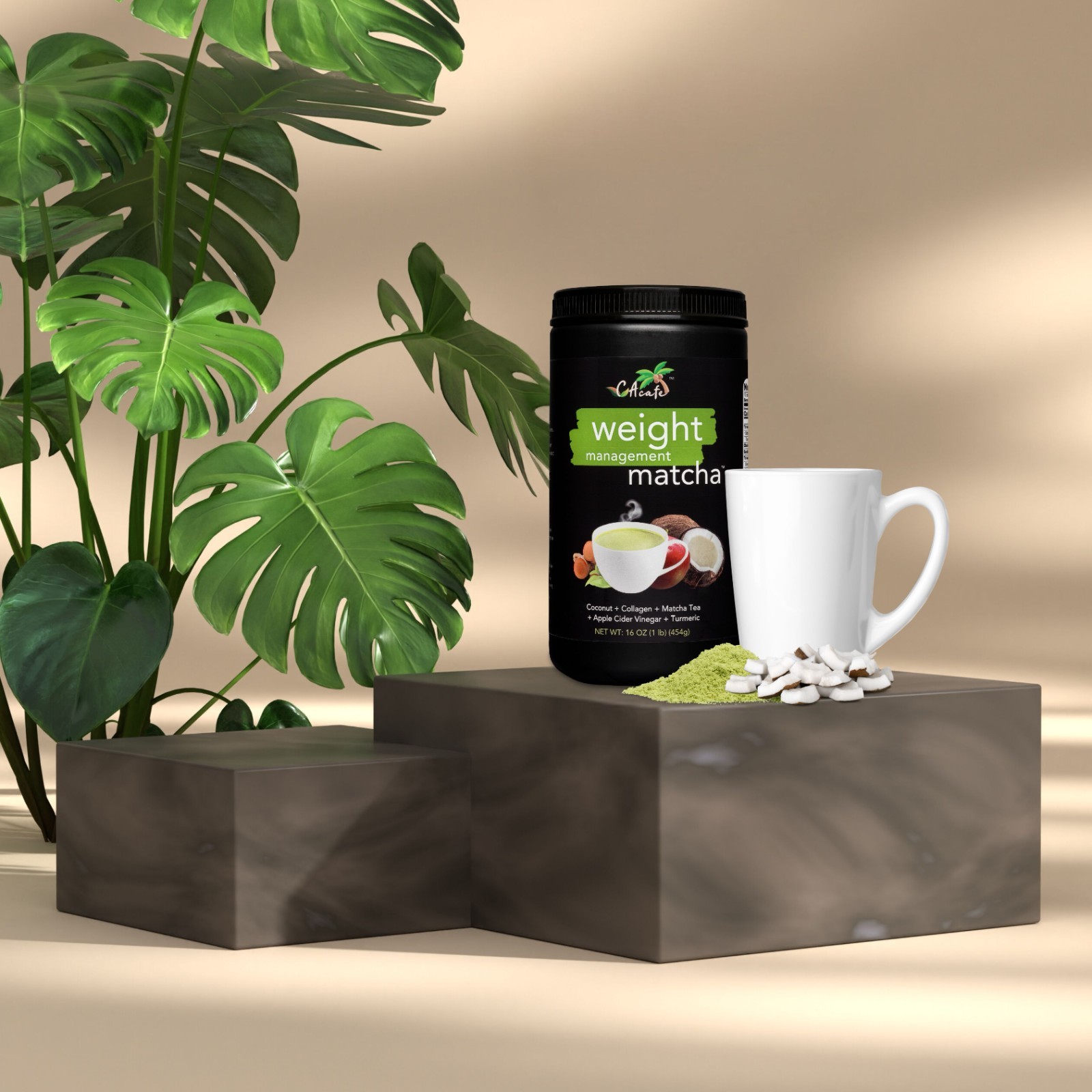 CAcafe Weight Management Matcha- With ACV, Turmeric, Collagen 16OZ