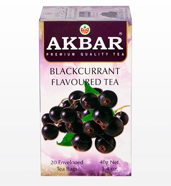 4 PACK Akbar Herbal Tea BLACK CURRANT x 20 Tea Bags Made in Sri Lanka