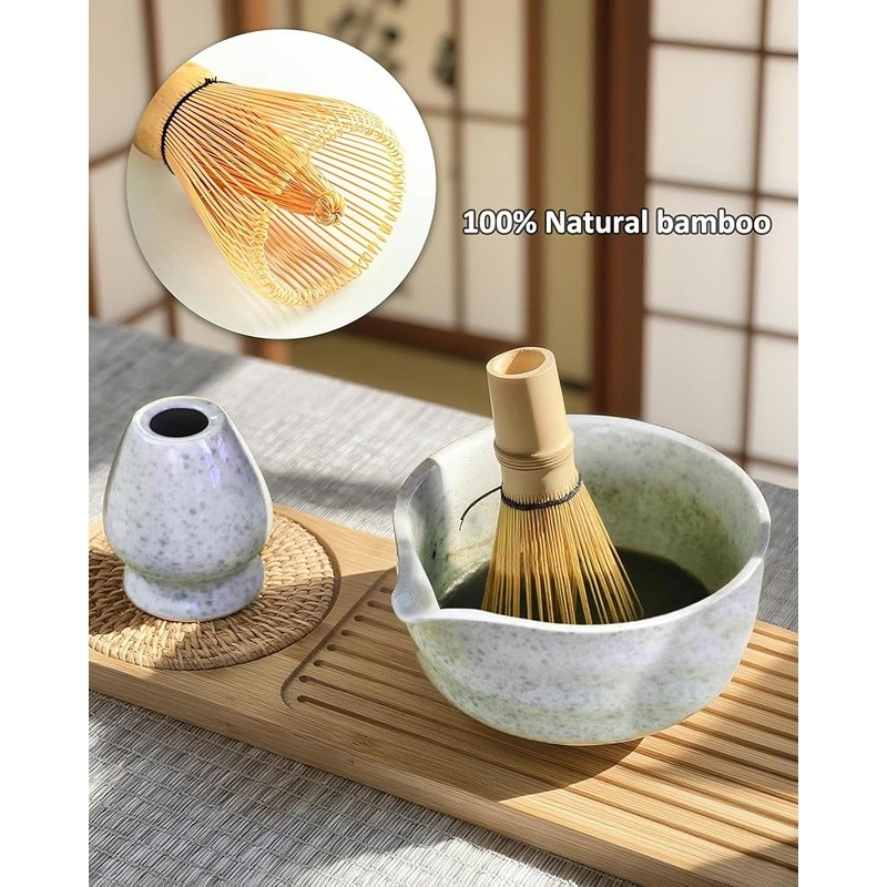 Travel Matcha Tea Set W/ Whisk Bowl Storage Jar Portable Accessories & Sifter US