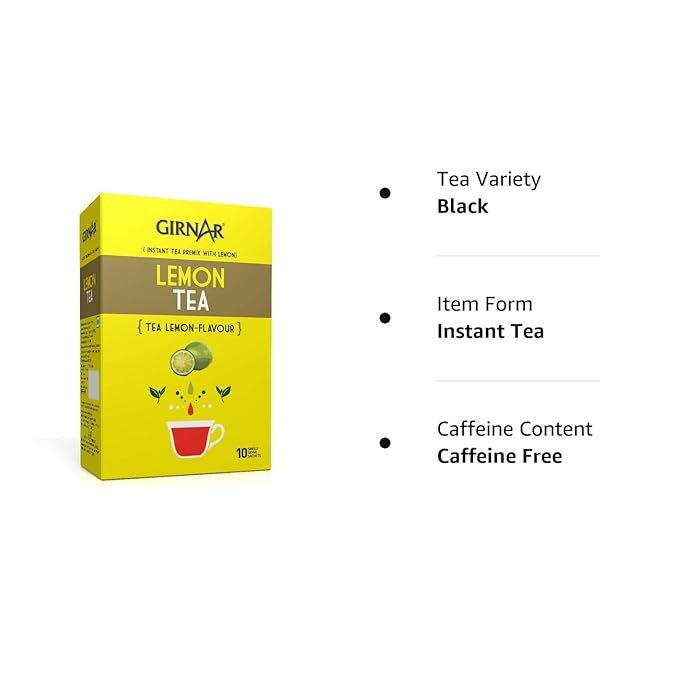 Girnar Instant Premix Lemon Black Tea Granules(10 Sachets), 10 Grams