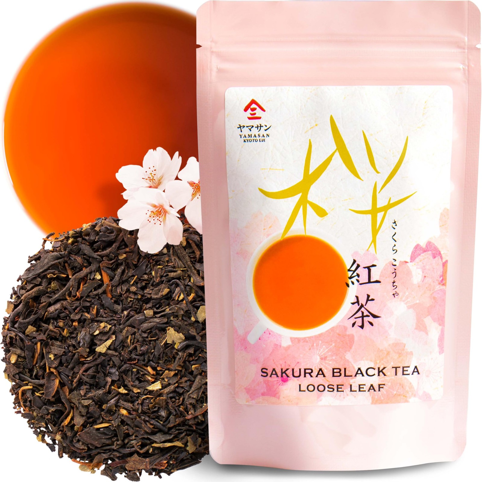 YAMASAN KYOTO UJI Japanese Sakura Black Tea Loose Leaf, Cherry Blossom Black …