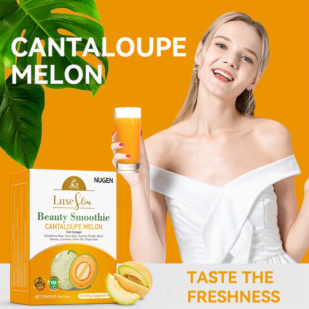 Cantaloupe Melon Beauty Smoothie,With Fish Collagen Glutathione Yeast-10 Bags