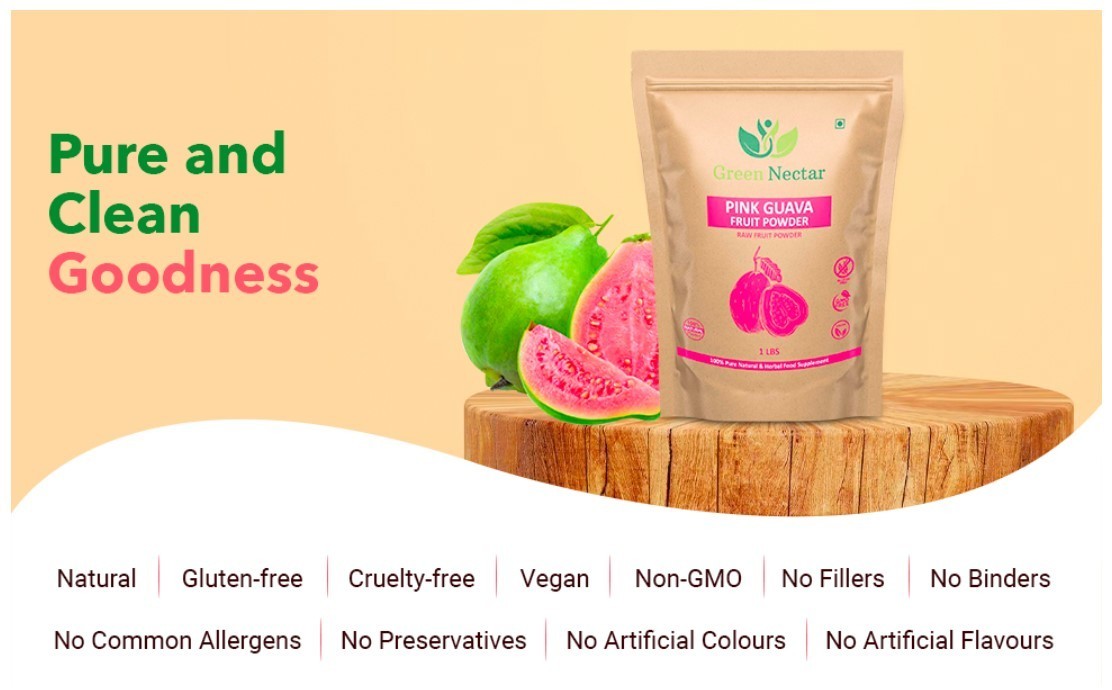 Pink Guava Fruit Powder 1 lbs | Hair Growth, Skin & Nail Health | Unsweetened