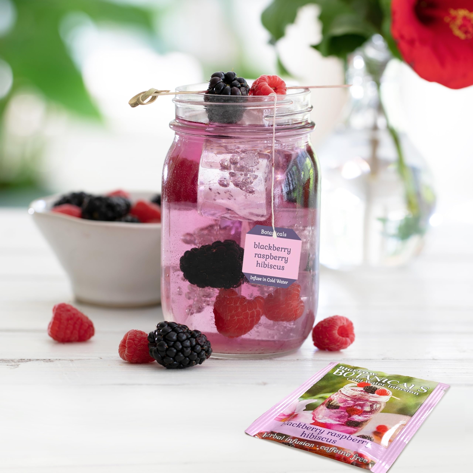 Bigelow Botanicals Cold Water Infusion Tea 6 Pack Blackberry Raspberry Hibiscus
