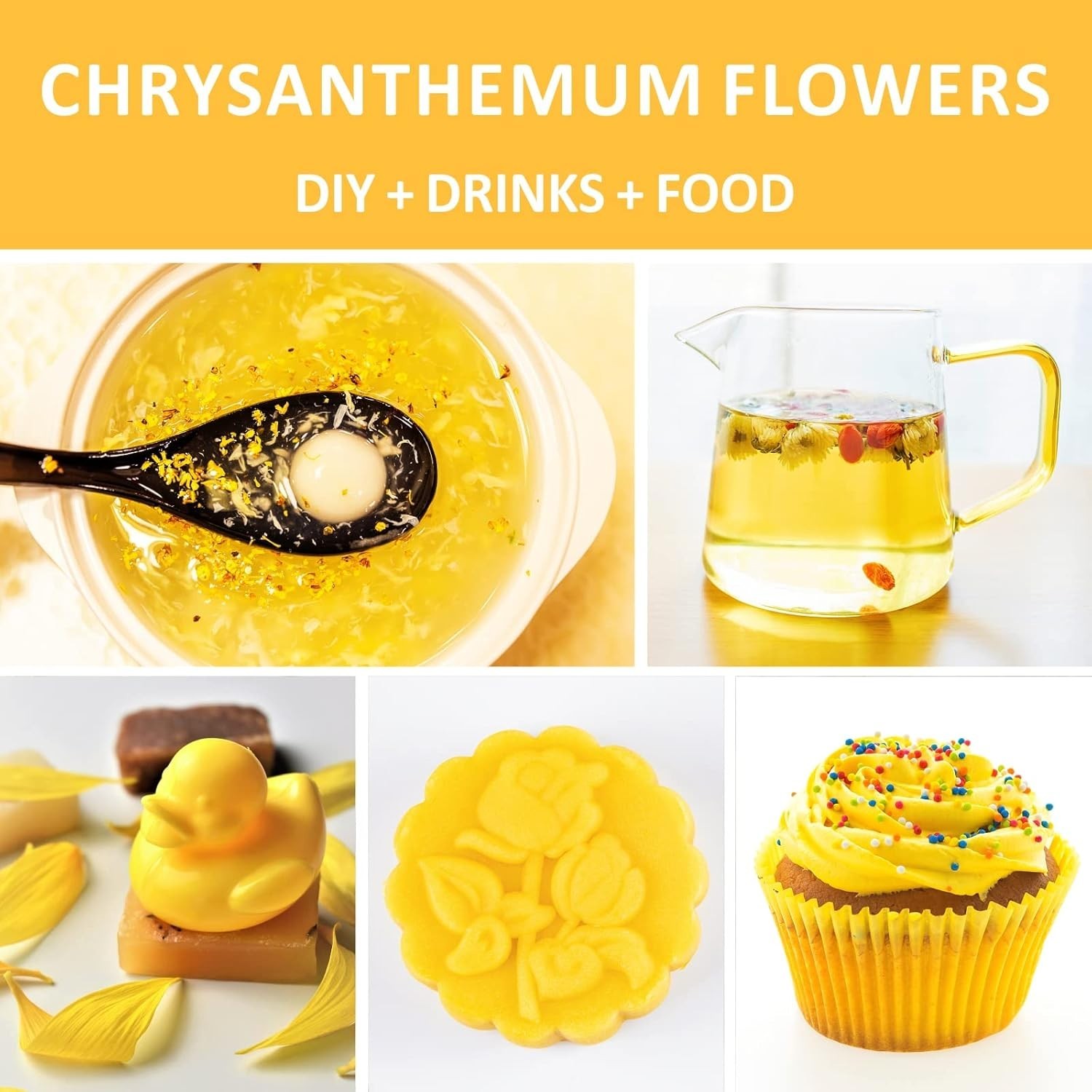 1.4oz Edible Dried Chrysanthemum Flowers – Natural Sweet Herbal Tea Gift