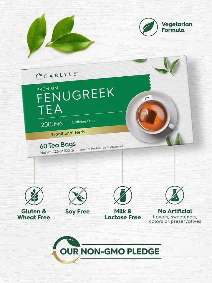 Fenugreek Seed Tea | 60 Tea Bags | No Caffeine | Vegetarian, Non-gmo & G