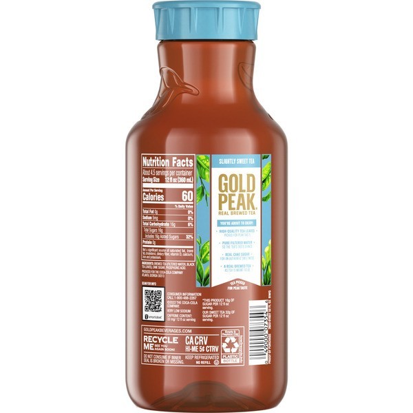 Gold Peak Sweet Slightly Sweet Unsweetened Tea 52oz 6 Pack Variety