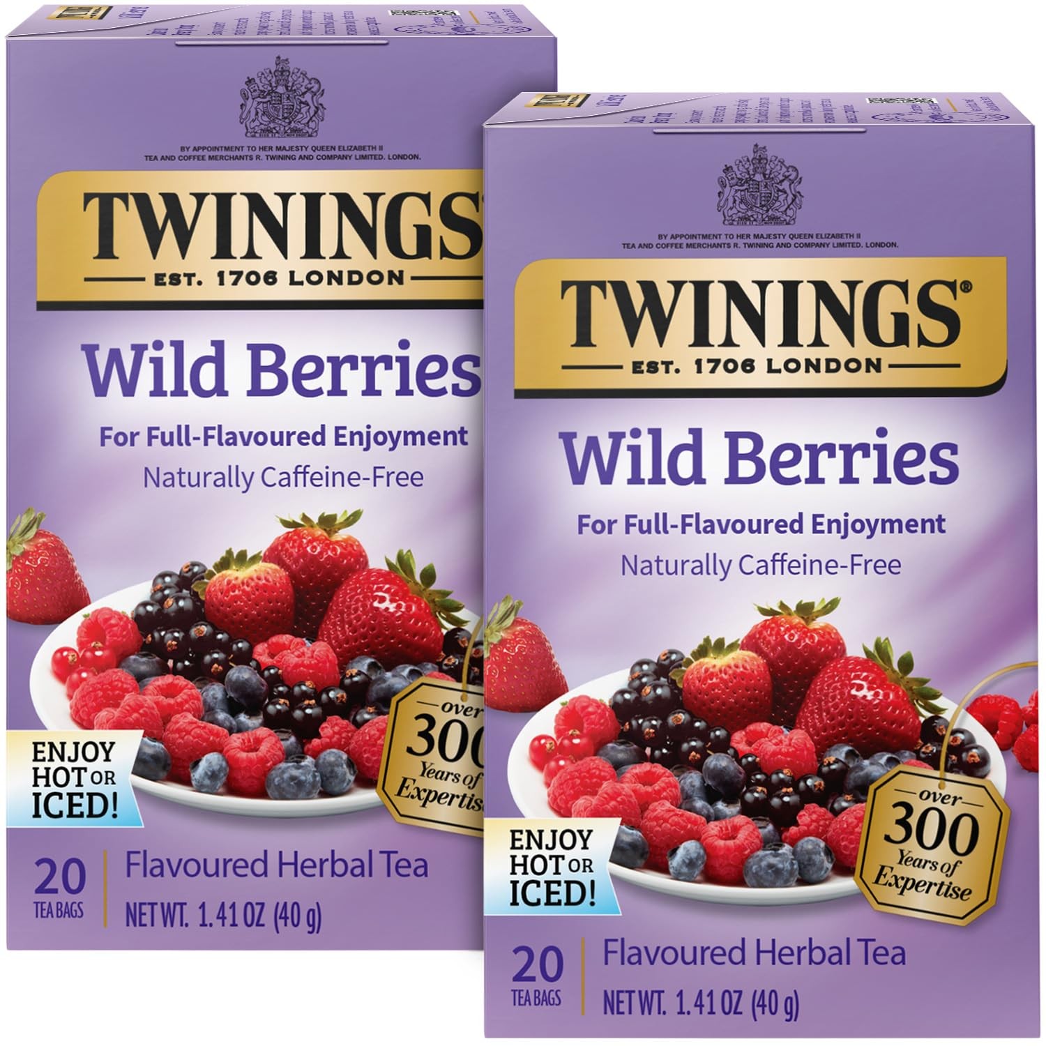 Twinings Wild Berries Tea – Naturally Caffeine-Free 20 Count (Pack of 2)