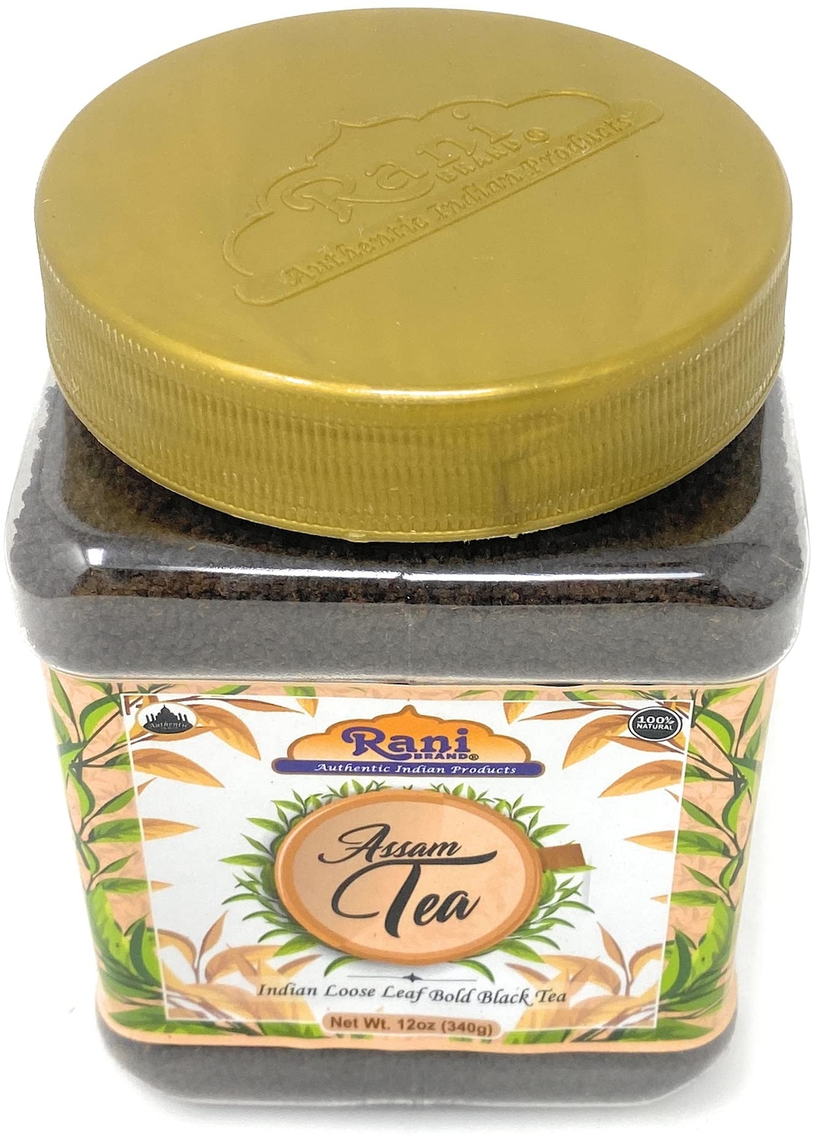 Rani Assam Tea (Indian Loose Leaf Bold Black Tea) 12oz (340g) PET Jar
