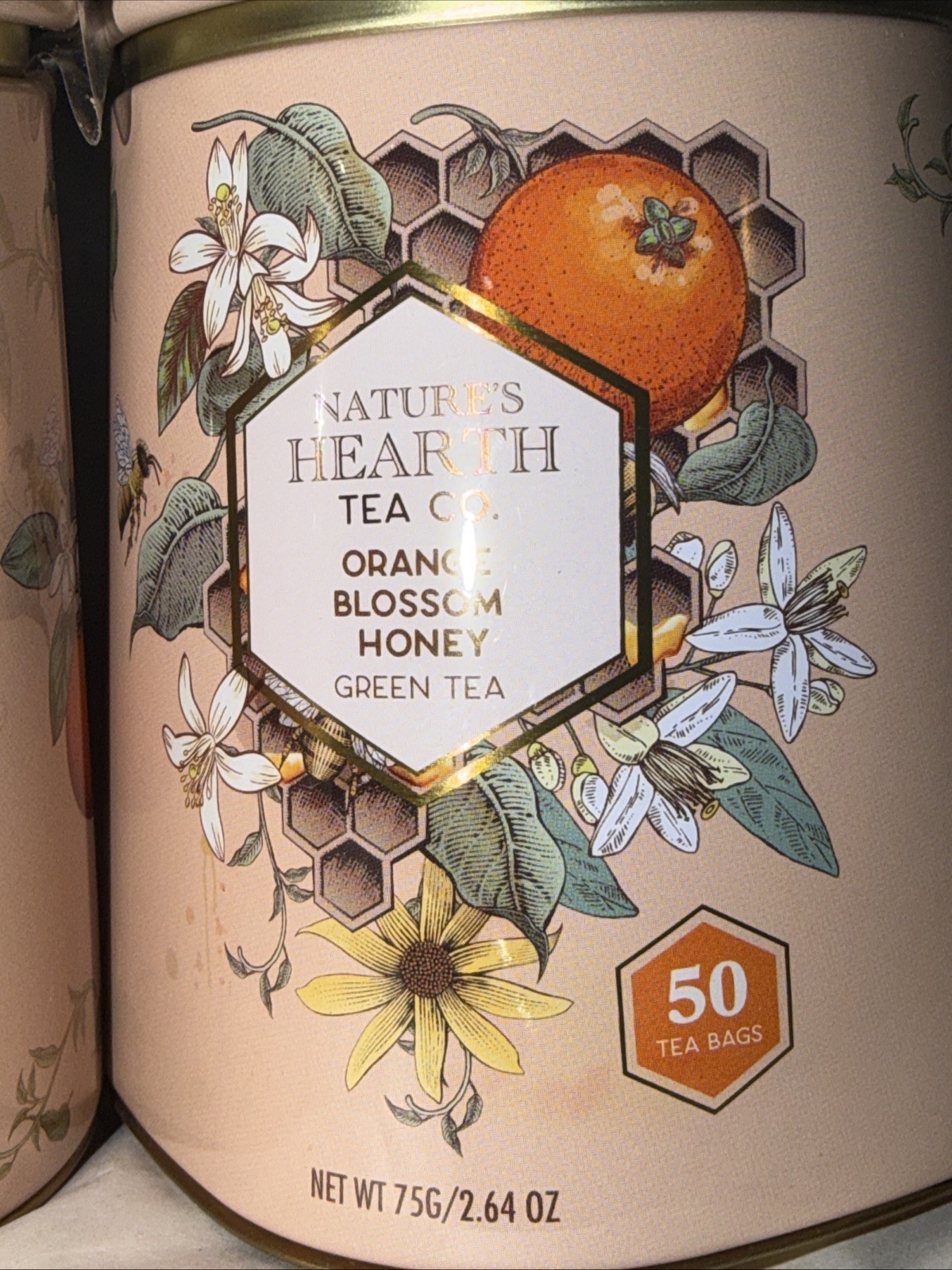 NATURE’S HEARTH TEA Co 🫖 ORANGE BLOSSOM HONEY GREEN TEA 100 tea bags-2 tins