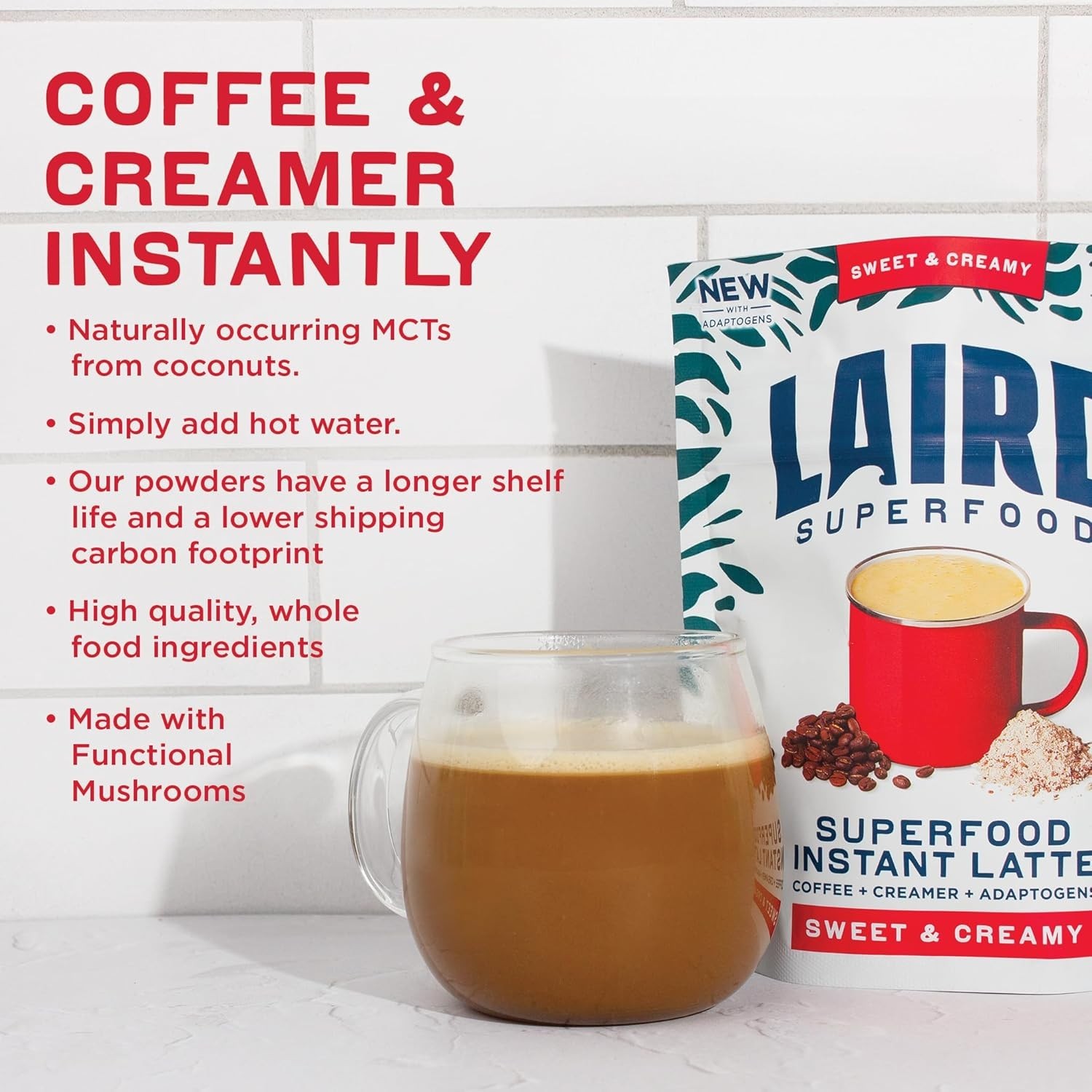 Sweet & Creamy Instant Latte – Non-Dairy Superfood Creamer, 16oz Delight