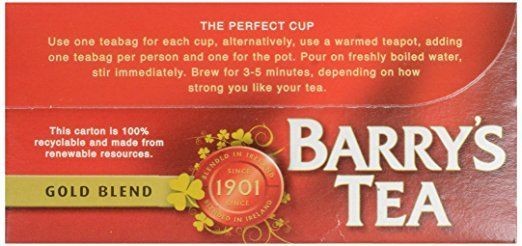Barrys Tea Gold Blend 80 Tea Bags 250g