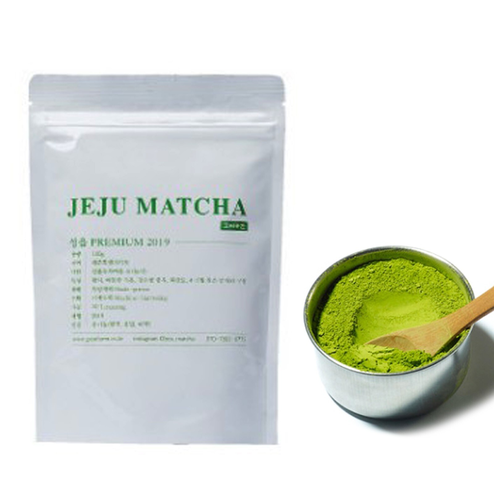 GOSSI KOREA JEJU MATCHA Powder 100g Rich Flavor Organic Green Tea Latte No Sugar