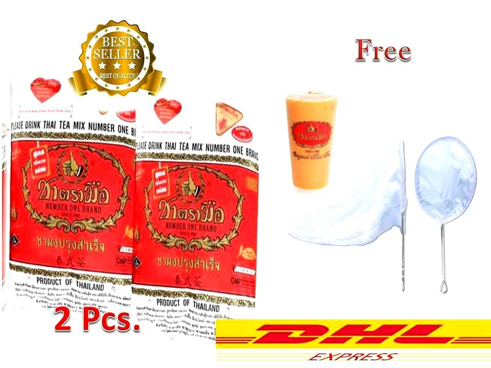 2x Thai Tea Cha Tra Mue Original Best Seller 400 g. Free Tea Bags 3.5 “