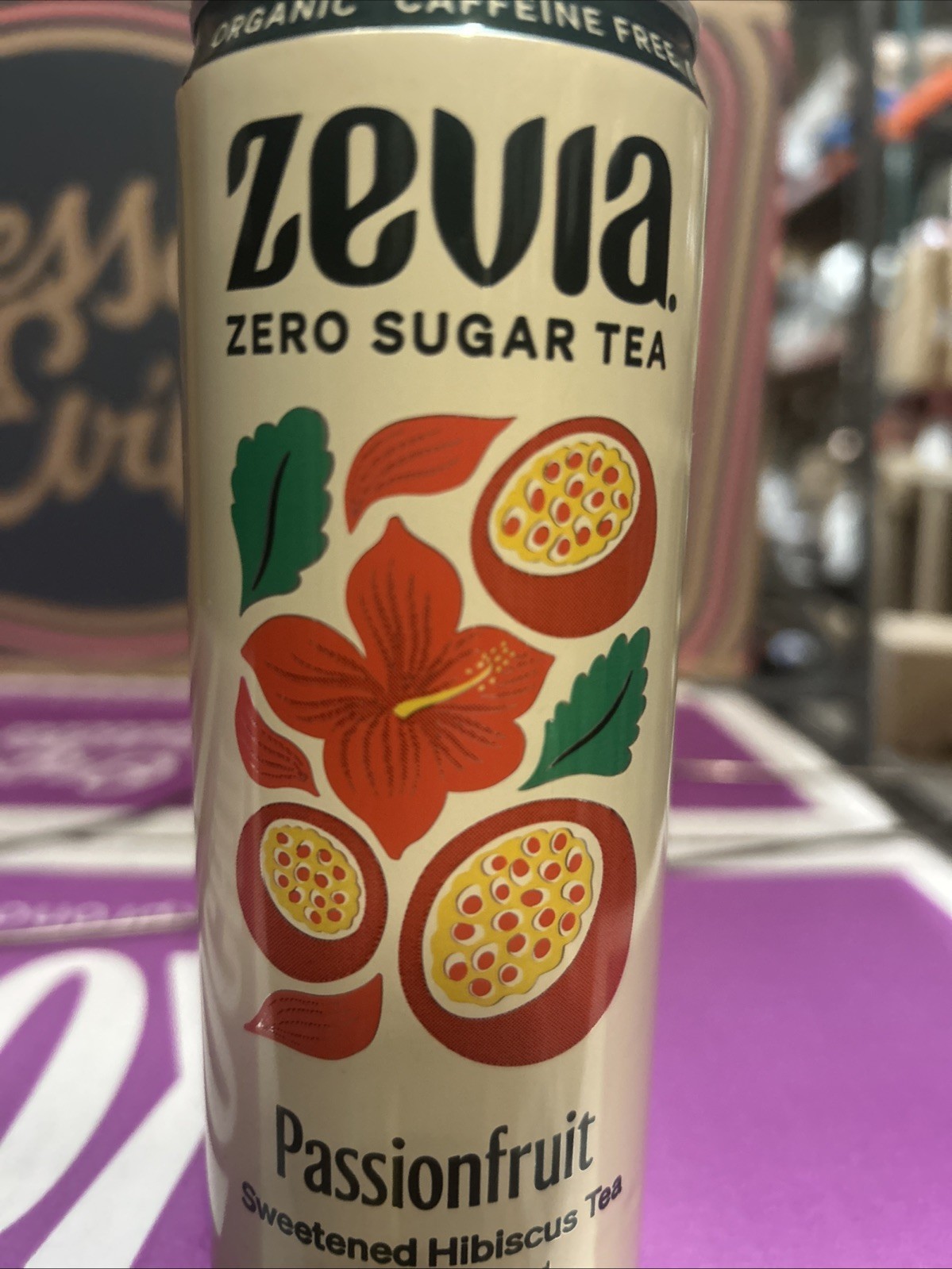 Zevia Organic Sweetened Caffeine Free Hibiscus Tea Passionfruit 12 Fl Oz