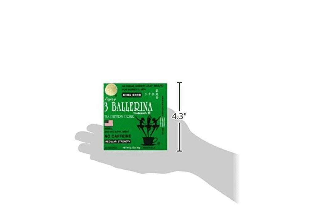 3 Ballerina Natural Green Leaf Brand Naturally Caffeine Free Diet Tea ( ABC )