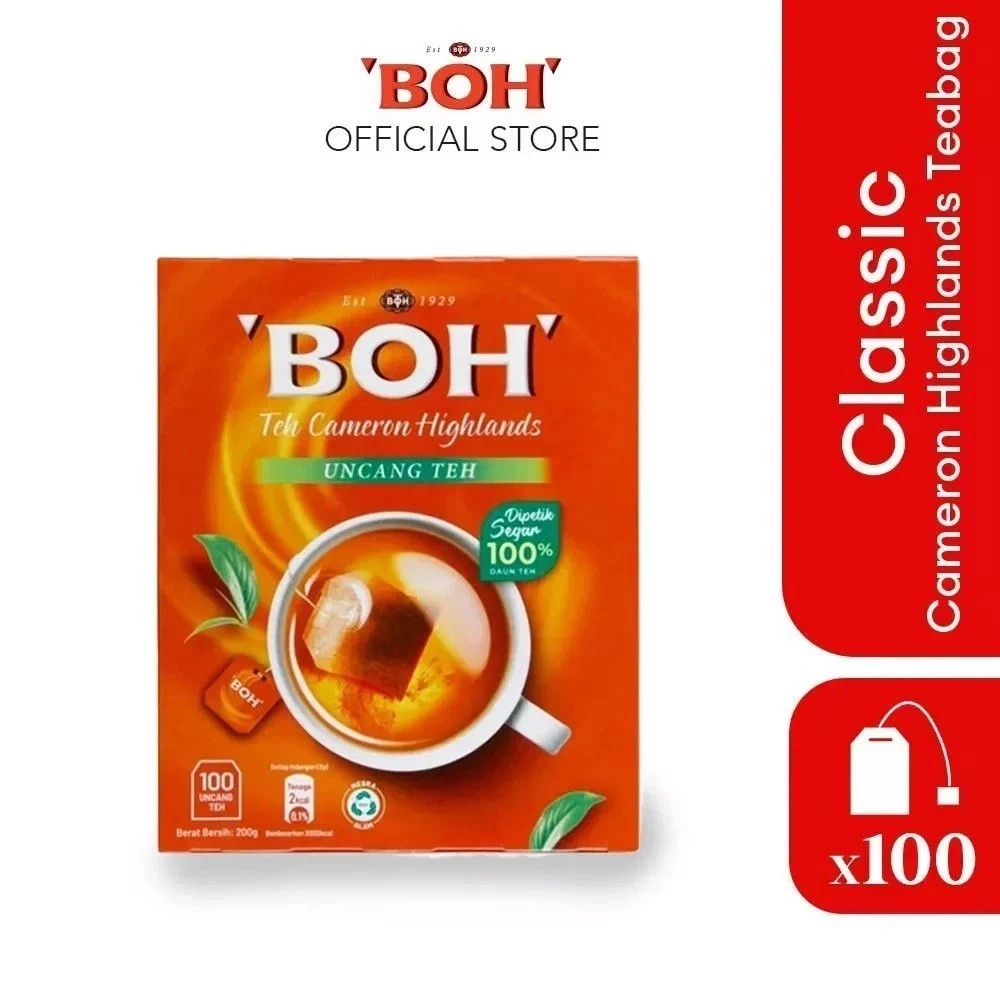 Premium BOH Cameron Highlands Tea 100 Bags | Malaysia Black Tea Sachets