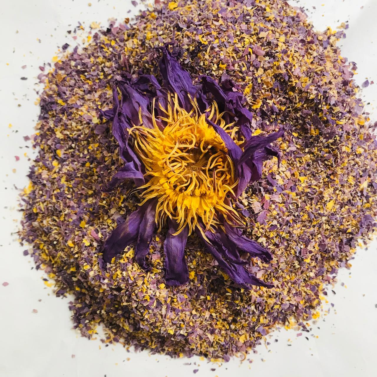 Ceylon Blue Lotus Nymphaea Caerulea 100% Organic Hand Pick Dried Flowers Tea
