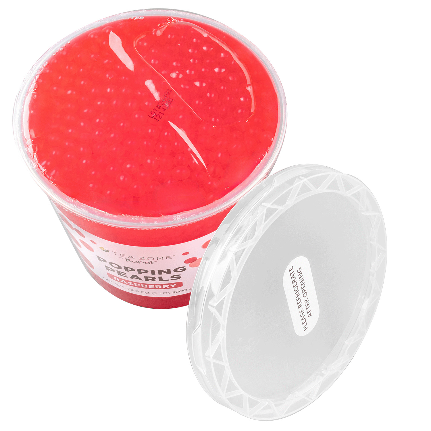 Tea Zone Raspberry Popping Pearls/Popping Boba (B2063, 7lbs) for Boba Tea